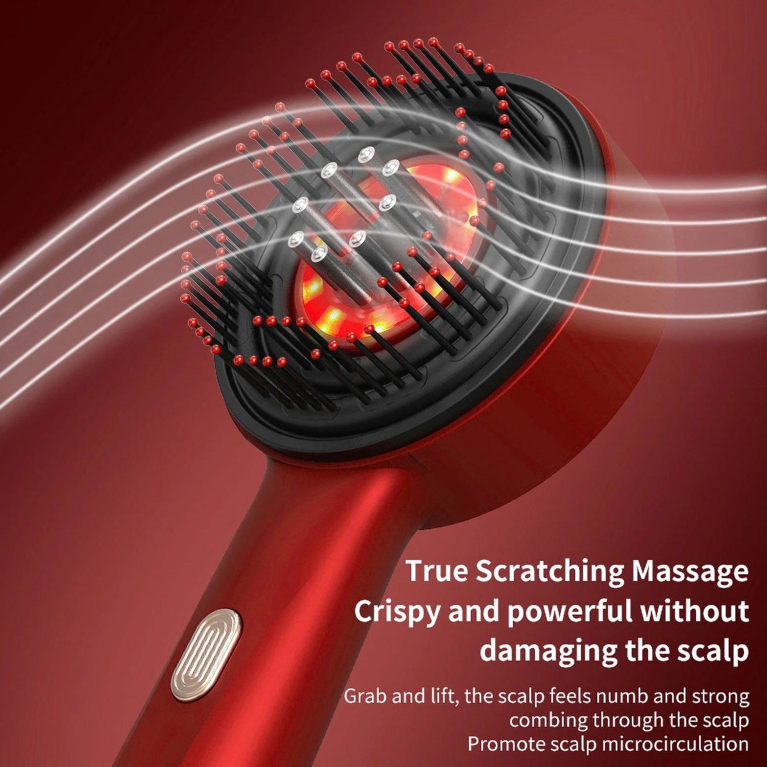 Laser Scalp Massager Comb with Red Light Therapy and Cordless Design, Silicone Hair Oil Applicator for Women