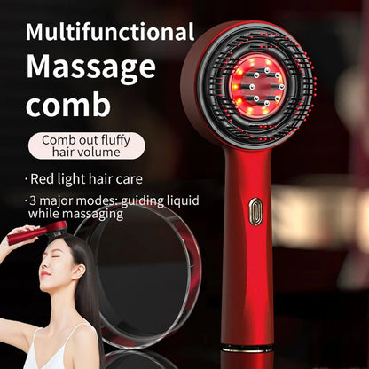 Laser Scalp Massager Comb with Red Light Therapy and Cordless Design, Silicone Hair Oil Applicator for Women