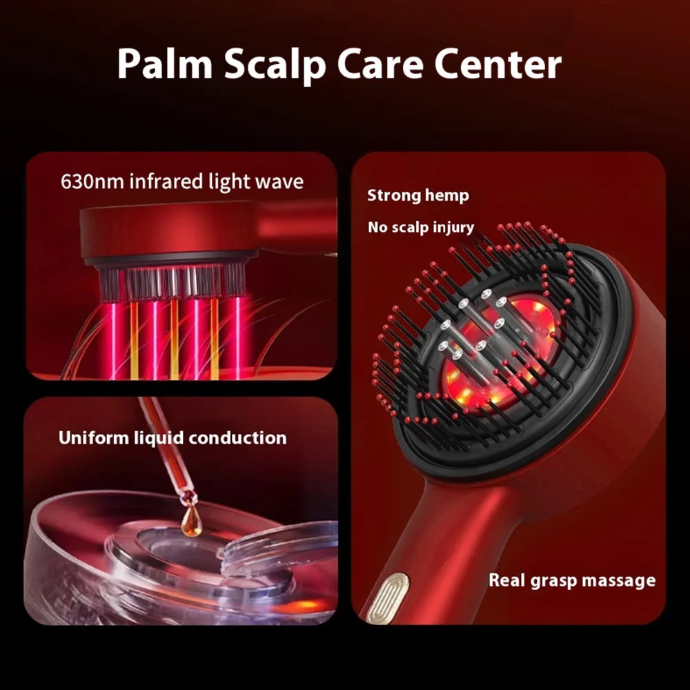Laser Scalp Massager Comb with Red Light Therapy and Cordless Design, Silicone Hair Oil Applicator for Women