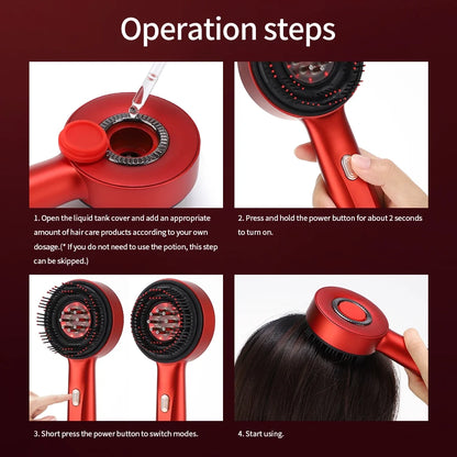 Laser Scalp Massager Comb with Red Light Therapy and Cordless Design, Silicone Hair Oil Applicator for Women
