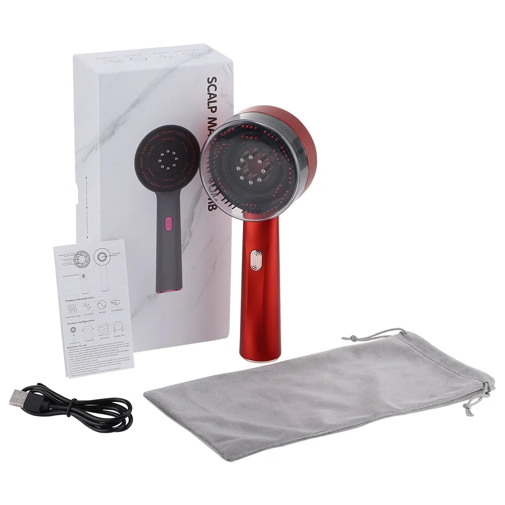 Laser Scalp Massager Comb with Red Light Therapy and Cordless Design, Silicone Hair Oil Applicator for Women